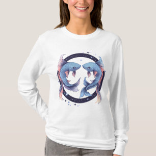 Camiseta Arte Zodíaco de Piscis Místico