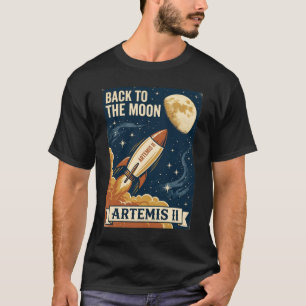 Camiseta Artemis II De vuelta a la Luna Póster Espacial Vin