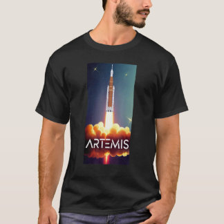 Camiseta Artemis Lanzan SLS espacio de órbita de cohete lun