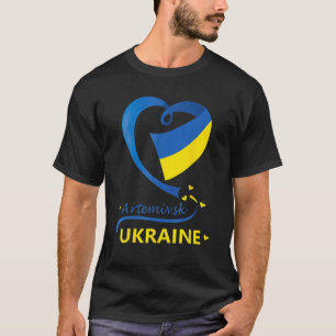 Camiseta Artemivsk Ucrania Bandera Nacional Emblema de Cora