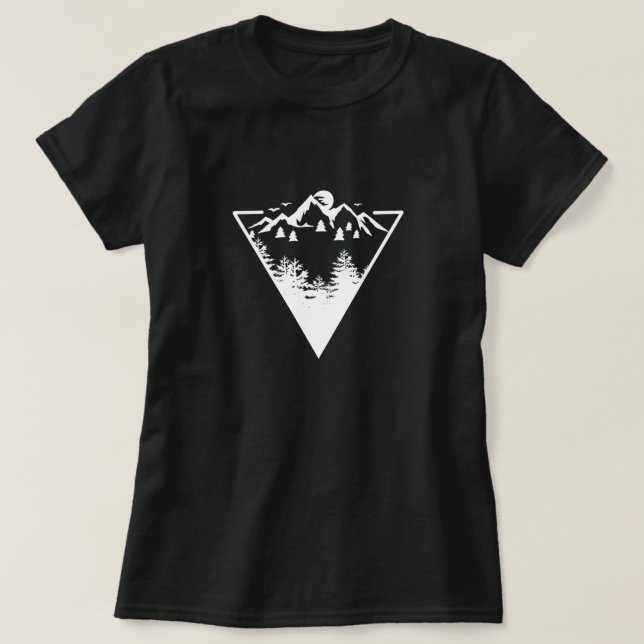 Camiseta Artes de marco triangular con paisaje natural (Diseño del anverso)