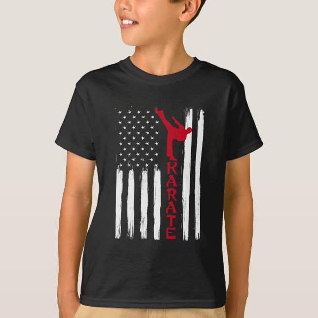 Camiseta Artes marciales bandera estadounidense luchadora d (Anverso)