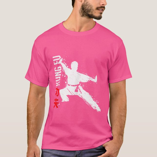 Camiseta Artes Marciales Chino Kung Fu luchando contra el d (Anverso)