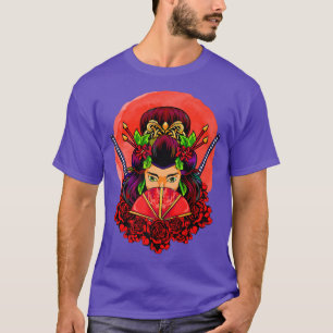 Camiseta Artes marciales de espadas de Samurai Geisha japon