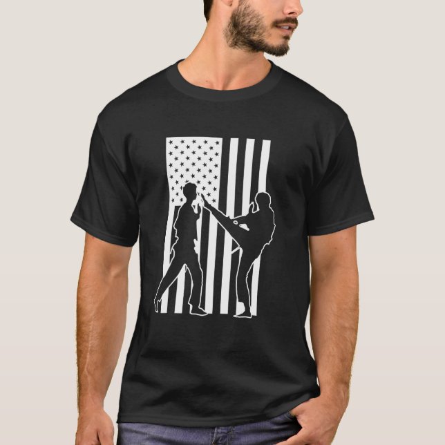 Camiseta Artes marciales de la bandera estadounidense de Ta (Anverso)