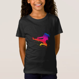 Camiseta Artes marciales femeninas, alta patada, pinta