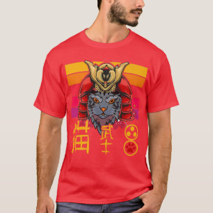 Camiseta Artes marciales gata samurai japonés gatito japoné