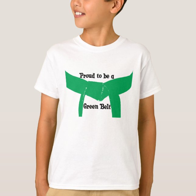 Camiseta Artes marciales orgullosos ser un cinturón verde (Anverso)