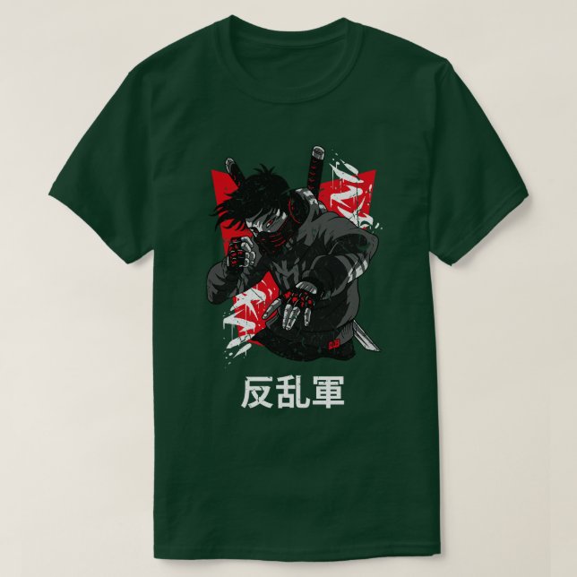 Camiseta Artes marciales rebeldes japonesas luchan contra l (Diseño del anverso)