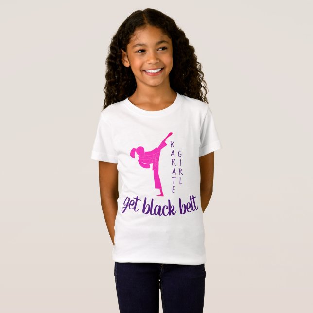 Camiseta Artes marciales rosadas púrpura moderna Chica (Anverso completo)
