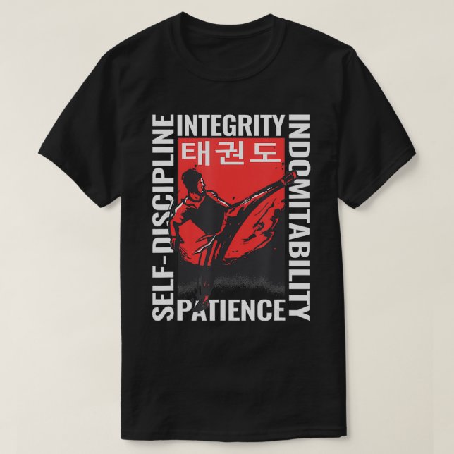 Camiseta artes marciales taekwondo cosecha para hombres gra (Diseño del anverso)