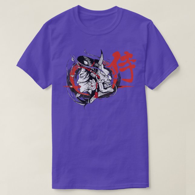 Camiseta Artes marciales Tengu Samurai japonés con Geisha J (Diseño del anverso)