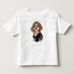 Camiseta artesanal Maltipoo para niños pequeños