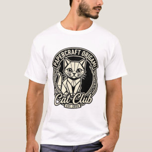 Camiseta Artesanía en papel Origami Gato Divertido Gráfico