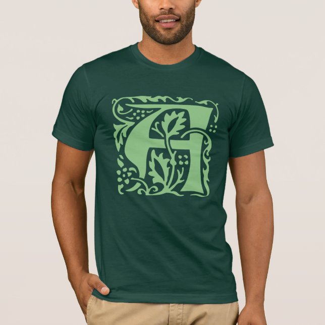 Camiseta Artesanías de época Green William Morris Monograma (Anverso)