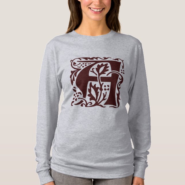 Camiseta Artesanías de época Monograma Red William Morris (Anverso)