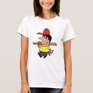 Camiseta artesano en el lugar de construcción, maestro cons