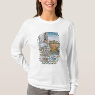 Camiseta Artesanos aztecas que teñen plumas