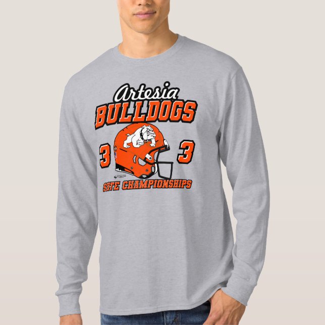 Camiseta Artesia Bulldogs 33 State Championships T-shirt (Anverso)