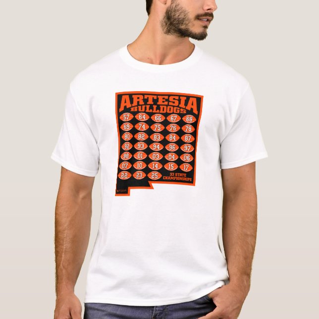Camiseta Artesia Bulldogs State Champs Football T-Shirt (Anverso)