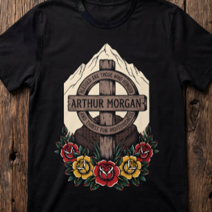 Camiseta Arthur Morgan Outlaw Cross Traditional Tattoo