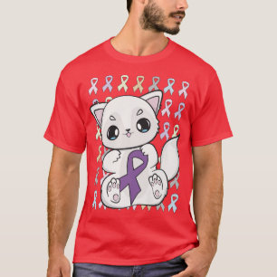 Camiseta Ártico Cuerdo Con Cinta De Lavanda Para El Cáncer