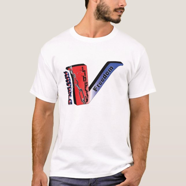 Camiseta Artículo 5-Red, blanco, azul (Anverso)