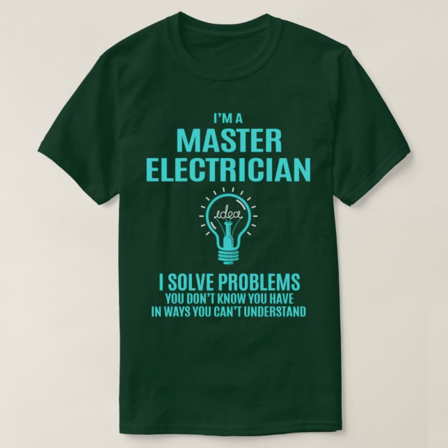 Camiseta Artículo de regalo del maestro eléctrico que resue (Diseño del anverso)
