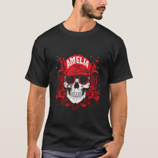 Camiseta Artículos Cráneo Personalizado Con Nombre Amelia