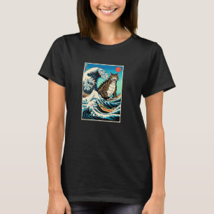 Camiseta Artículos de gato, estilo Ukiyo-e, Gran Ola frente