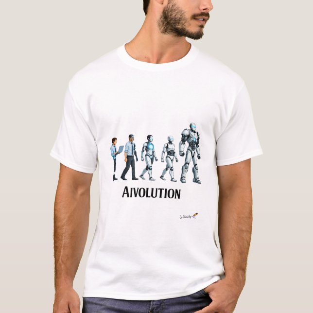 Camiseta Artificial Evolution | Futuristic AI Robot Design (Anverso)