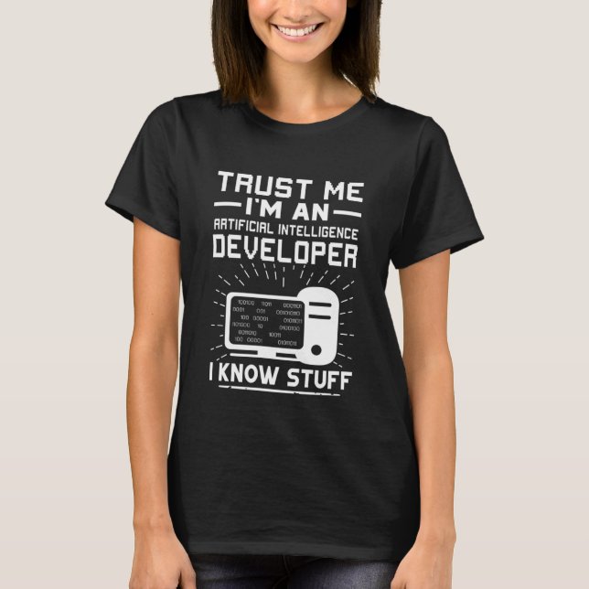Camiseta Artificial Intelligence Developer  I Know Stuff (Anverso)
