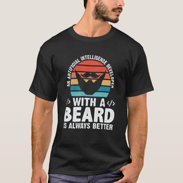 Camiseta Artificial Intelligence Developer With A Beard (Anverso)