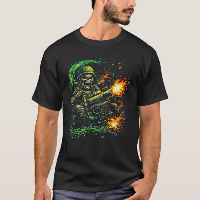 Camiseta Artillery Mayhem – Street Art Military Illustratio (Anverso)