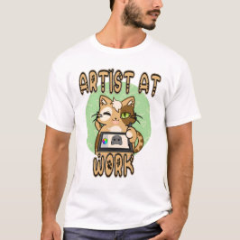 Camiseta Artist at work cute cat design