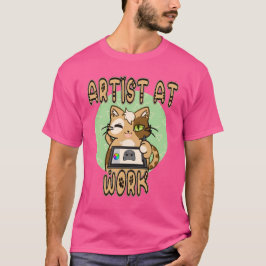 Camiseta Artist at work cute cat design