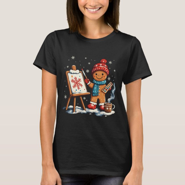 Camiseta Artist Gingerbread Painter Art Teacher Student Chr (Anverso)