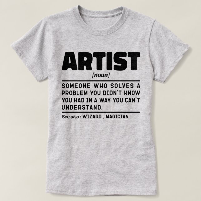 Camiseta Artist Noun Definition Funny Sayings Guay (Diseño del anverso)