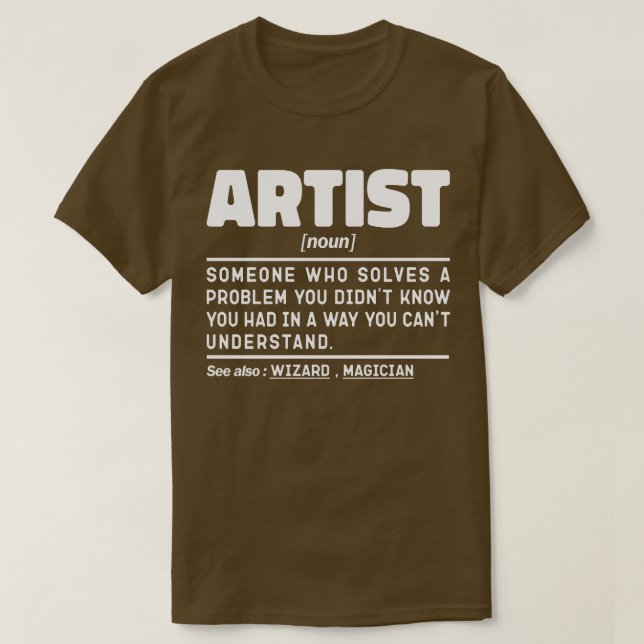 Camiseta Artist Noun Definition Funny Sayings Guay (Diseño del anverso)