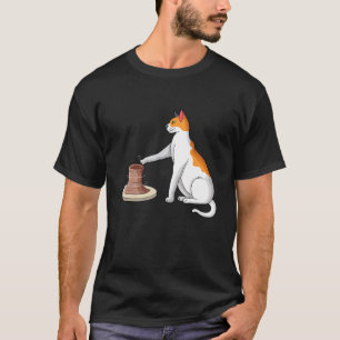 Camiseta artista cerámico alfarero gato divertido alfarero
