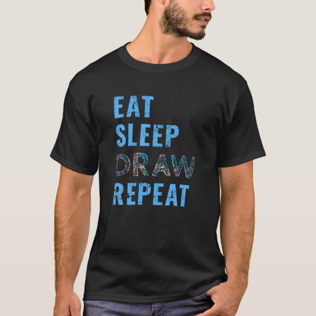 Camiseta Artista Comer Dormir Dibujo Repetir Regalo de Dibu (Anverso)