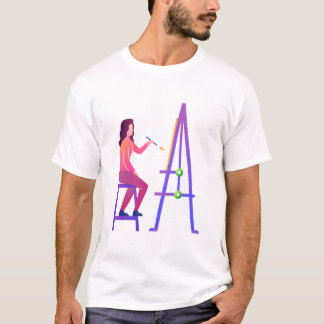Camiseta Artista creativo en el trabajo - Mujer pintando so