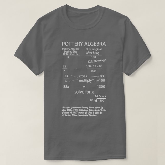 Camiseta Artista de álgebra de cerámica (Diseño del anverso)