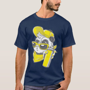 Camiseta Artista de arte callejero Sprayer Panda retro