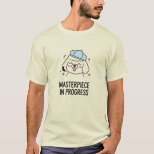 Camiseta Artista de Caniche Lindo con Sombrero Azul y Vibra