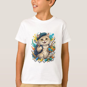 Camiseta Artista de gato lindo - Arte de regreso a la escue
