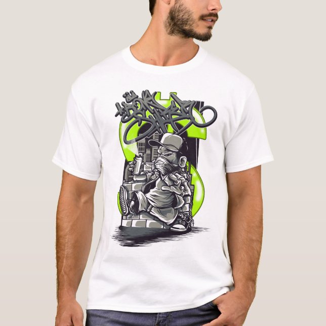 Camiseta Artista de graffiti con ilustraciones extrañas T-S (Anverso)