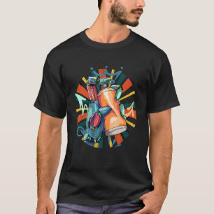 Camiseta Artista de graffiti pintado con pintura de rollo r
