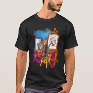 Camiseta Artista de Lobo Pintando Perro Artista Animales No