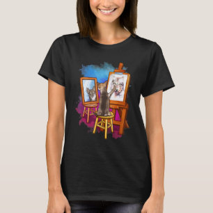 Camiseta Artista de Lobo Pintando Perro Artista Animales No
